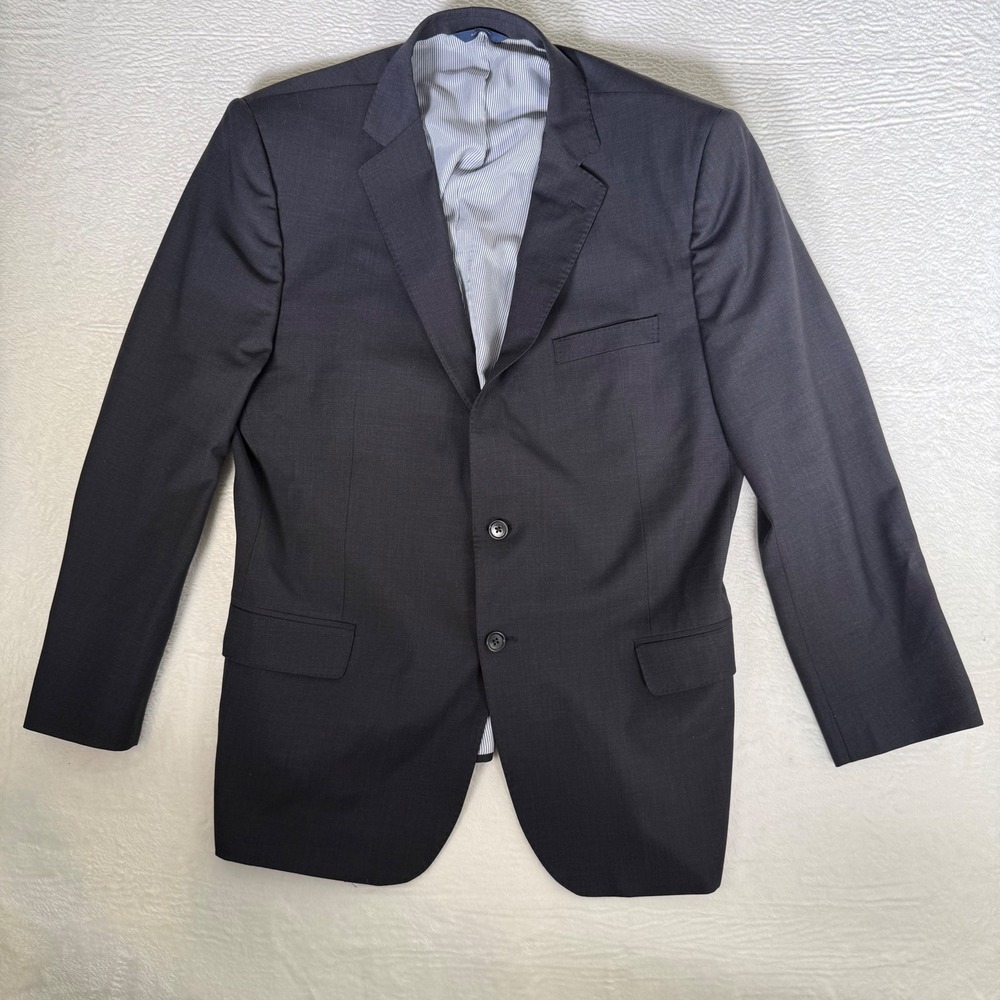 Brooks Brothers‎ Mens 46R Blazer Sport Coat Charcoal Grey Wool Blend 2-Button